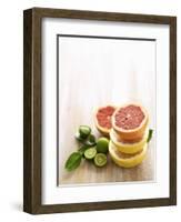 Halved Grapefruits and Limes-Louise Lister-Framed Photographic Print