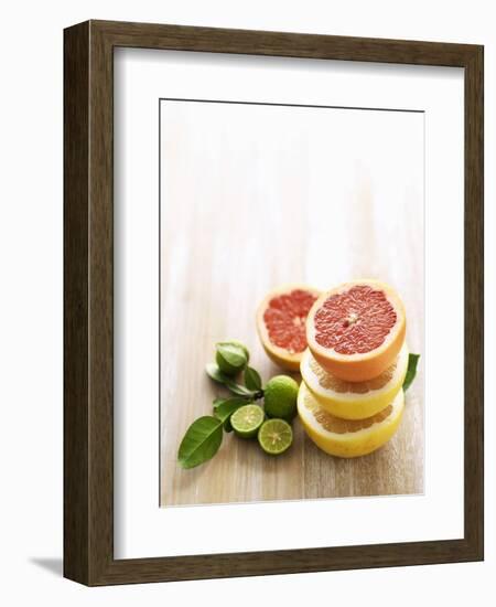 Halved Grapefruits and Limes-Louise Lister-Framed Photographic Print