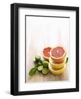 Halved Grapefruits and Limes-Louise Lister-Framed Photographic Print