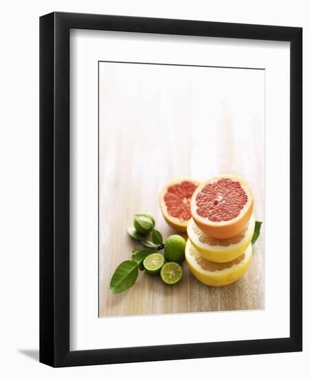 Halved Grapefruits and Limes-Louise Lister-Framed Photographic Print