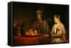 Haman and Ahasuerus at the Feast of Esther-Aert de Gelder-Framed Stretched Canvas