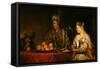 Haman and Ahasuerus at the Feast of Esther-Aert de Gelder-Framed Stretched Canvas