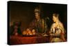 Haman and Ahasuerus at the Feast of Esther-Aert de Gelder-Stretched Canvas