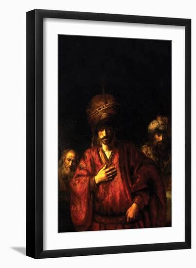 Haman in Disgrace-Rembrandt van Rijn-Framed Art Print