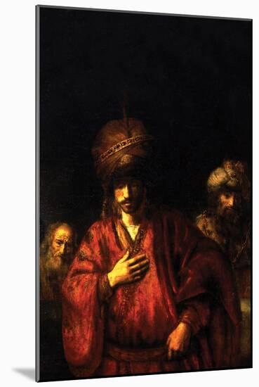 Haman in Disgrace-Rembrandt van Rijn-Mounted Art Print