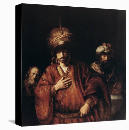 Haman Recognizes His Fate, C1665-Rembrandt van Rijn-Stretched Canvas