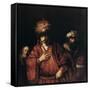 Haman Recognizes His Fate, C1665-Rembrandt van Rijn-Framed Stretched Canvas