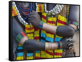 Hamar tribe, people in traditional clothing, Hamar Village, South Omo, Ethiopia-Keren Su-Framed Stretched Canvas