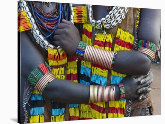 Hamar tribe, people in traditional clothing, Hamar Village, South Omo, Ethiopia-Keren Su-Stretched Canvas