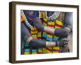 Hamar tribe, people in traditional clothing, Hamar Village, South Omo, Ethiopia-Keren Su-Framed Photographic Print