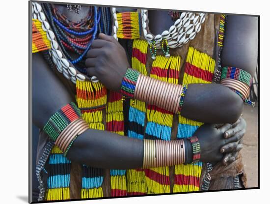 Hamar tribe, people in traditional clothing, Hamar Village, South Omo, Ethiopia-Keren Su-Mounted Photographic Print