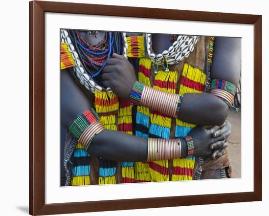 Hamar tribe, people in traditional clothing, Hamar Village, South Omo, Ethiopia-Keren Su-Framed Photographic Print