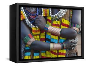 Hamar tribe, people in traditional clothing, Hamar Village, South Omo, Ethiopia-Keren Su-Framed Stretched Canvas