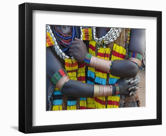 Hamar tribe, people in traditional clothing, Hamar Village, South Omo, Ethiopia-Keren Su-Framed Photographic Print