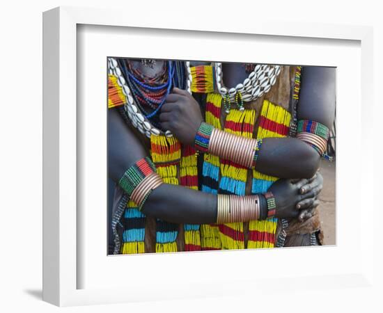 Hamar tribe, people in traditional clothing, Hamar Village, South Omo, Ethiopia-Keren Su-Framed Photographic Print