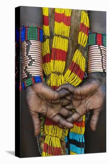 Hamar tribe, woman in traditional clothing, Hamar Village, South Omo, Ethiopia-Keren Su-Stretched Canvas