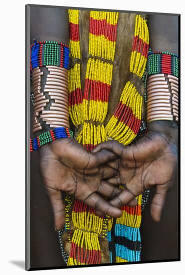 Hamar tribe, woman in traditional clothing, Hamar Village, South Omo, Ethiopia-Keren Su-Mounted Photographic Print