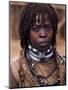 Hamar Woman in Village Square of Dimeka, Married Women Wear Two Heavy Steel Necklaces, Ethiopia-John Warburton-lee-Mounted Photographic Print