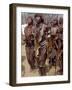 Hamar Women Dance, Sing and Blow Tin Trumpets in 'Jumping of Bull' Ceremony, Omo Delta, Ethiopia-Nigel Pavitt-Framed Photographic Print