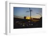 Hamburg - a Subway Car Driving over a Bridge at Sundown-Petra Daisenberger-Framed Photographic Print