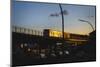 Hamburg - a Subway Car Driving over a Bridge at Sundown-Petra Daisenberger-Mounted Photographic Print