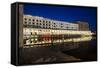 Hamburg Alsterarkaden at Night-IndustryAndTravel-Framed Stretched Canvas