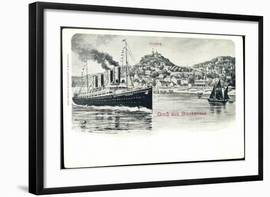 Hamburg Altona Blankenese, Süllberg, Dampfer Deutschland-null-Framed Giclee Print