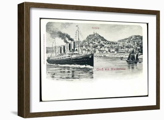 Hamburg Altona Blankenese, Süllberg, Dampfer Deutschland-null-Framed Giclee Print