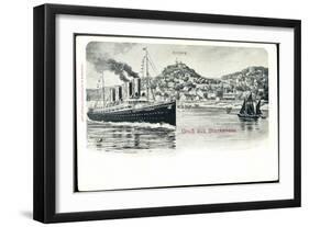 Hamburg Altona Blankenese, Süllberg, Dampfer Deutschland-null-Framed Giclee Print