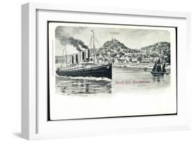 Hamburg Altona Blankenese, Süllberg, Dampfer Deutschland-null-Framed Giclee Print