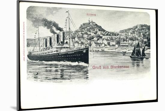 Hamburg Altona Blankenese, Süllberg, Dampfer Deutschland-null-Mounted Giclee Print