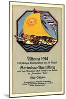 Hamburg Altona, Gartenbauausstellung 1914, Segelboot-null-Mounted Giclee Print