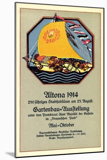 Hamburg Altona, Gartenbauausstellung 1914, Segelboot-null-Mounted Giclee Print