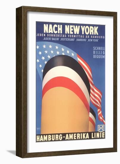 Hamburg America Line, Ship Funnel-Found Image Press-Framed Giclee Print