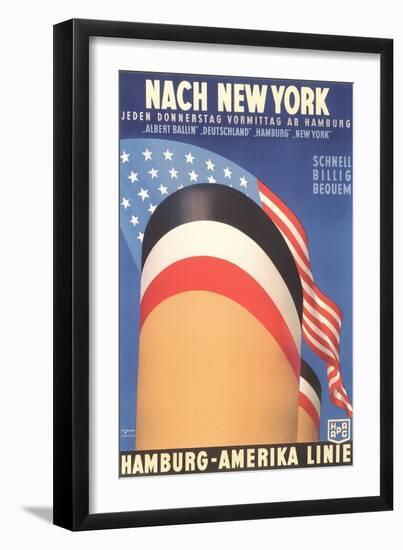 Hamburg America Line, Ship Funnel-Found Image Press-Framed Giclee Print