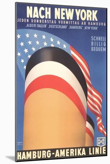 Hamburg America Line, Ship Funnel-Found Image Press-Mounted Giclee Print