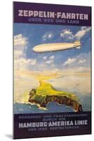 Hamburg America Lines Flies over the Ocean and Isthmus-E. Bauer-Mounted Art Print