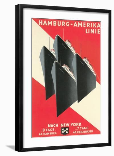 Hamburg Amerika Line Ships-null-Framed Art Print