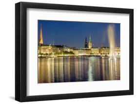 Hamburg at Night-elxeneize-Framed Photographic Print