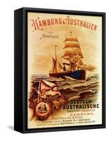 Hamburg - Australia', Poster Advertising the German Australian Steamship Company, 1889-German School-Framed Stretched Canvas