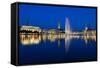 Hamburg Binnenalster at Night-IndustryAndTravel-Framed Stretched Canvas