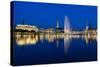 Hamburg Binnenalster at Night-IndustryAndTravel-Stretched Canvas