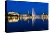 Hamburg Binnenalster at Night-IndustryAndTravel-Stretched Canvas