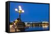 Hamburg Binnenalster at Night-IndustryAndTravel-Framed Stretched Canvas