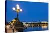 Hamburg Binnenalster at Night-IndustryAndTravel-Stretched Canvas