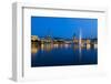 Hamburg Binnenalster at Night-IndustryAndTravel-Framed Photographic Print