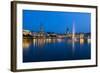 Hamburg Binnenalster at Night-IndustryAndTravel-Framed Photographic Print