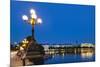 Hamburg Binnenalster at Night-IndustryAndTravel-Mounted Photographic Print