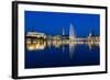 Hamburg Binnenalster at Night-IndustryAndTravel-Framed Photographic Print