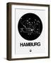 Hamburg Black Subway Map-NaxArt-Framed Art Print